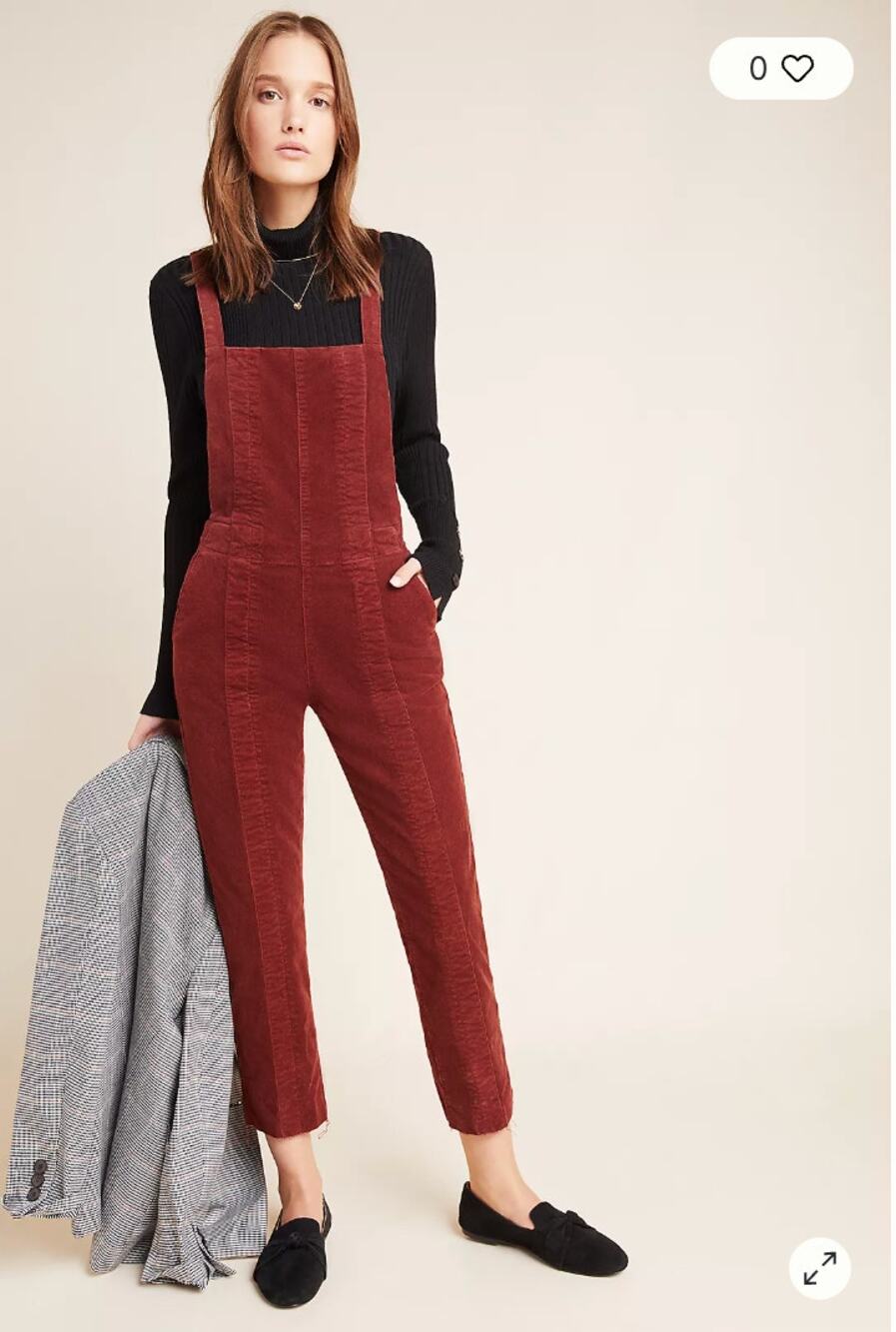 AG JEANS Rust Red The Isabelle Paneled Corduroy Denim Overalls // XS